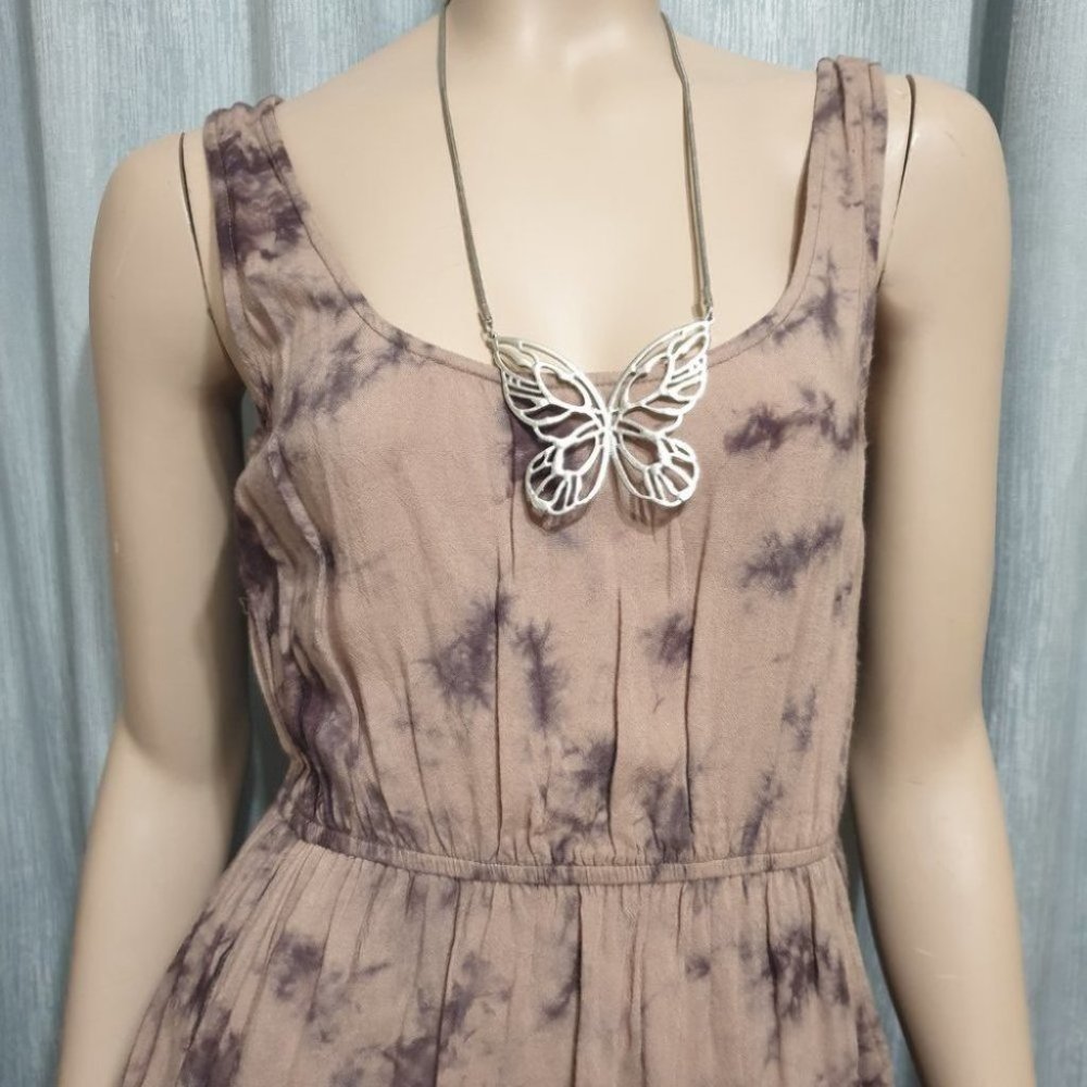 DOTTI AU-6 Brown Tie Dye Sleeveless Tunic / Short Dress - Very Good Condition - Picture 2 of 11